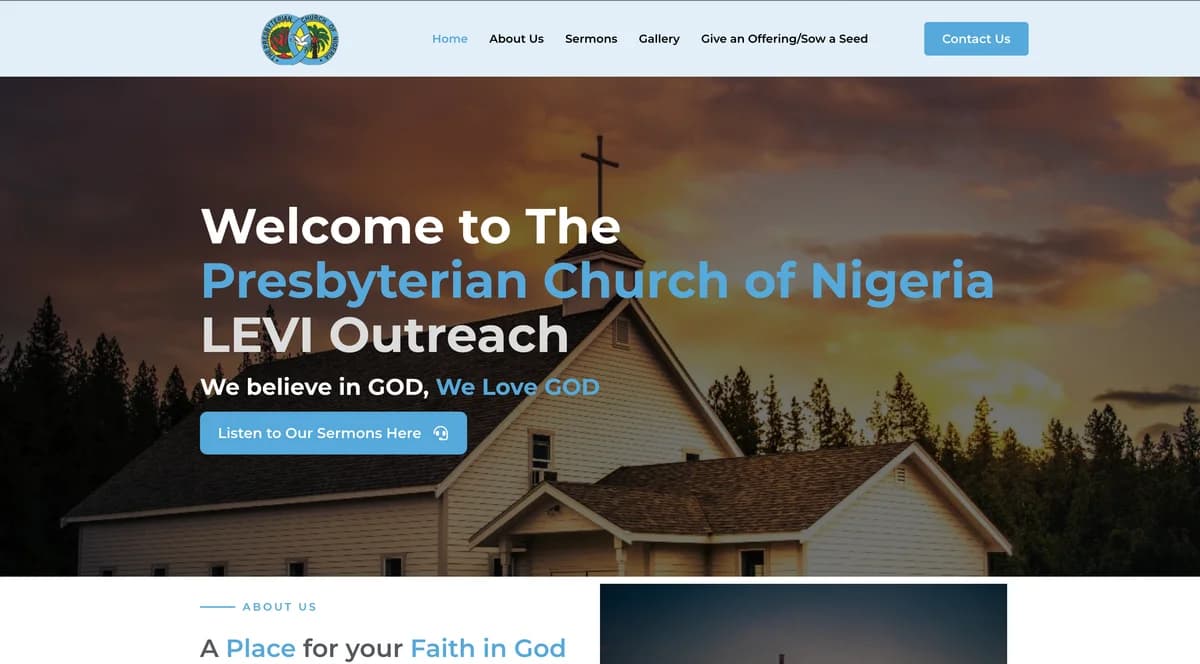 Presbyterian Church website preview